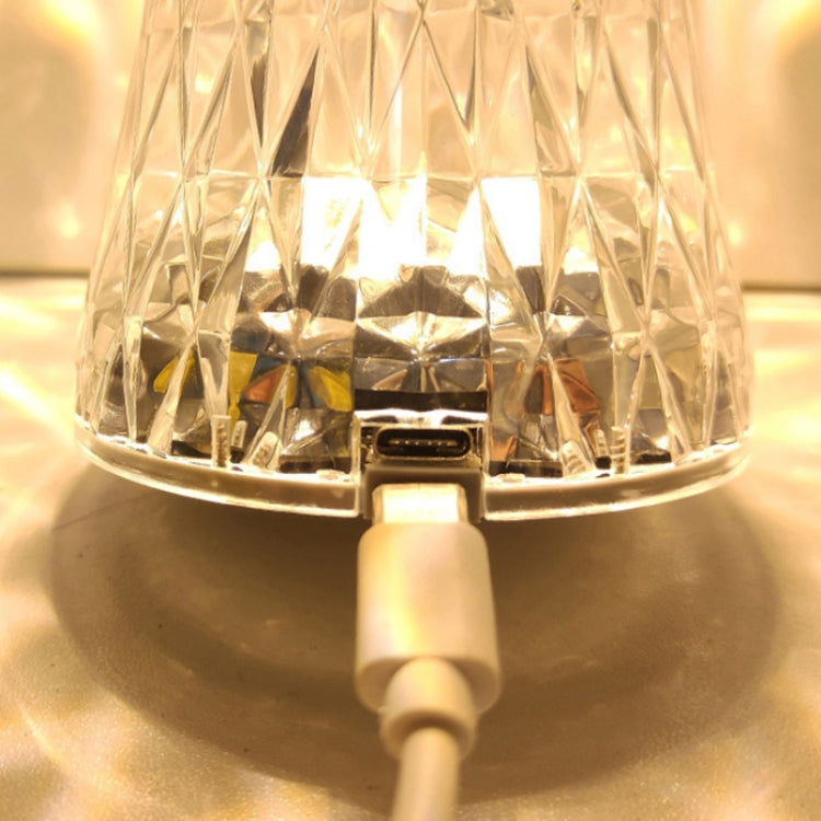 Crystal Small Barbarian Table Lamp Bedroom Bedside LED Ambient Light, Style: Touch Style