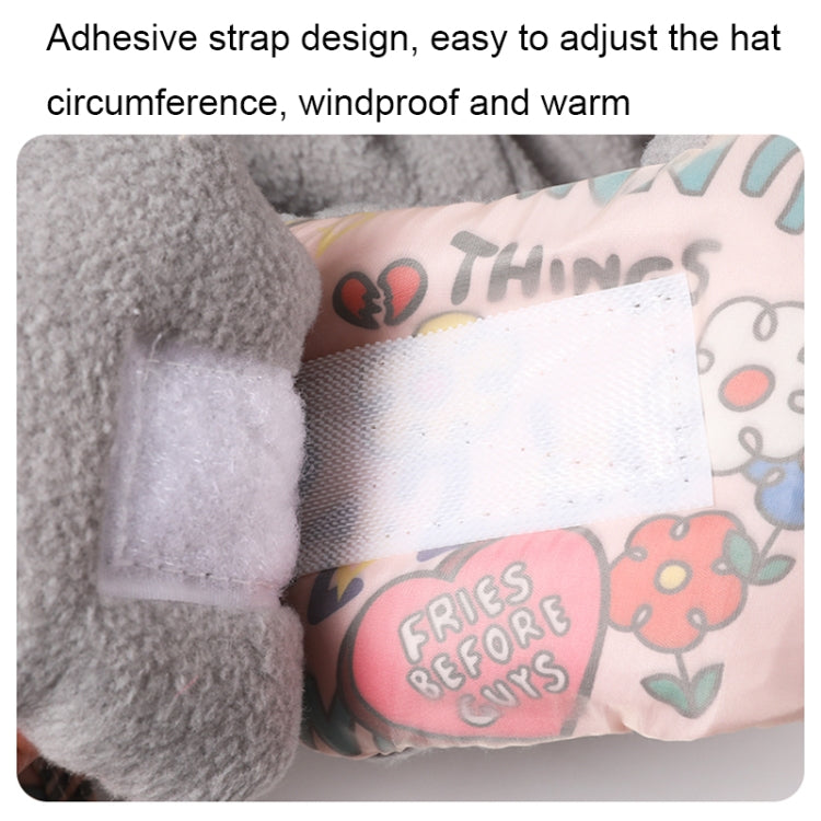 Cute Graffiti Cycling Winter Fleece Waterproof Warm Ear Protection Hat without Lens (Yellow)