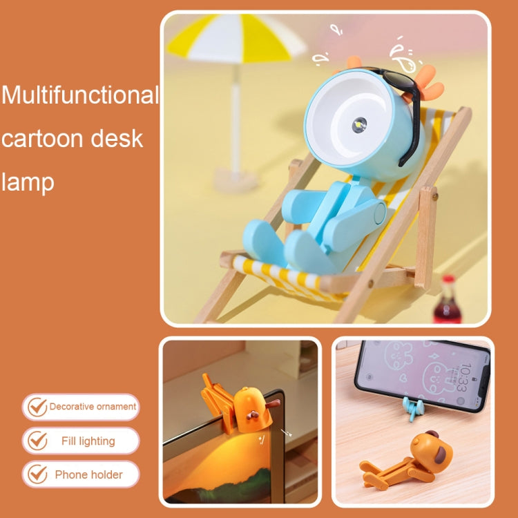 TL-23 LED Mini Foldable Cartoon Desk Lamp Pet Shape Decoration Table Lamp, Spec: Deer (Blue)