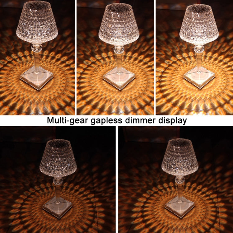 Bedside Crystal Table Lamp LED Wine Glass Night Light, Specification: 3 Color Plug-in Model