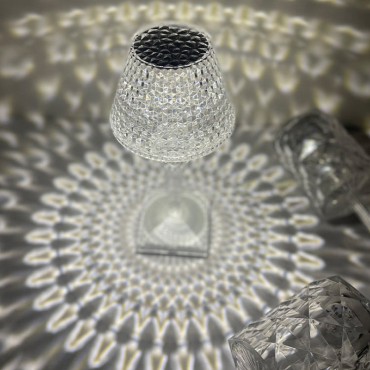 Bedside Crystal Table Lamp LED Wine Glass Night Light, Specification: 3 Color Plug-in Model