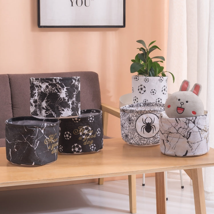 Fabric Storage Basket Desktop Organizer Basket, Style: White Grid