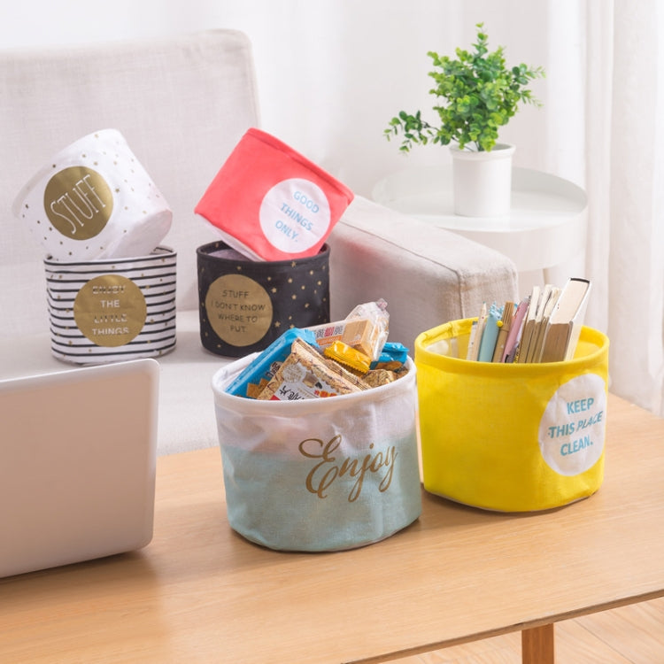 Fabric Storage Basket Desktop Organizer Basket, Style: White Marble Pattern