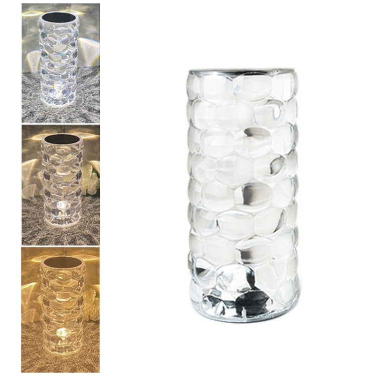 Water Drop Ambient Light Bedside LED Crystal Table Lamp, Model: 3 Colors Touch