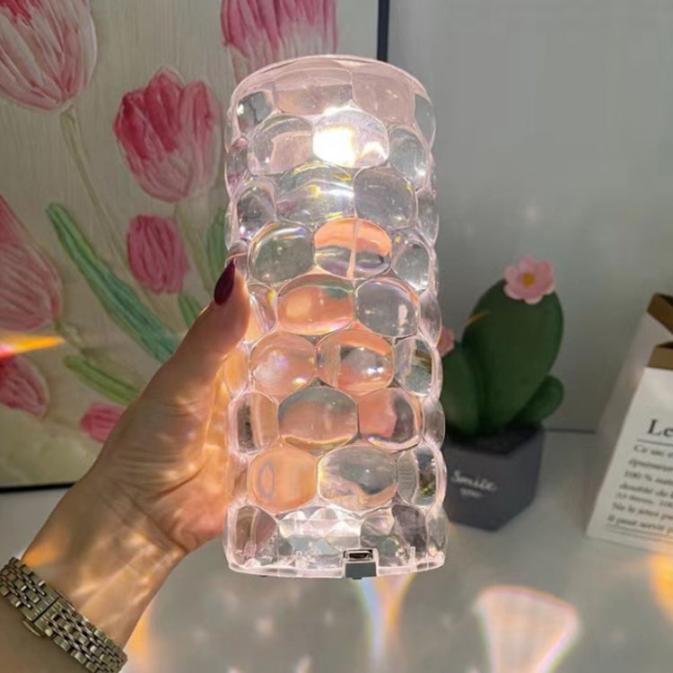 Water Drop Ambient Light Bedside LED Crystal Table Lamp, Model: 3 Colors Touch