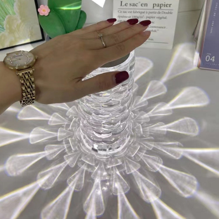 Water Drop Ambient Light Bedside LED Crystal Table Lamp, Model: 3 Colors Touch