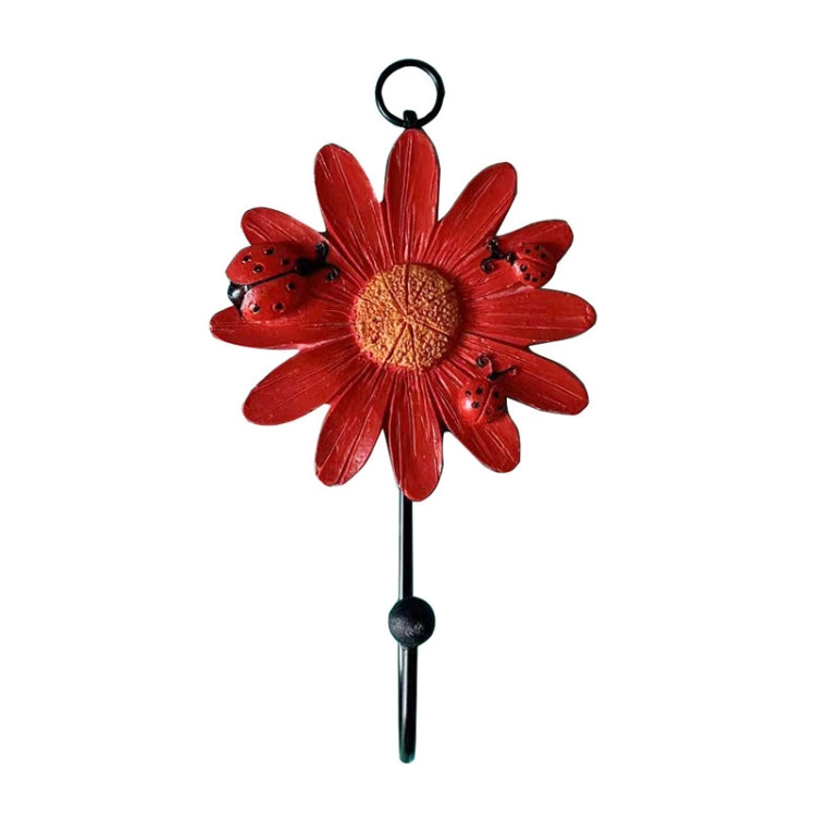 2 PCS Wall Coat Hooks Resin Flower Home Decor Hangings