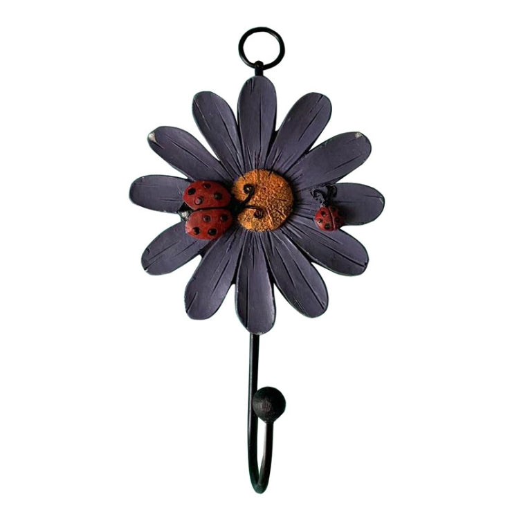 2 PCS Wall Coat Hooks Resin Flower Home Decor Hangings