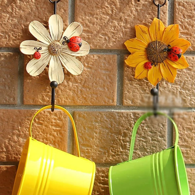 2 PCS Wall Coat Hooks Resin Flower Home Decor Hangings