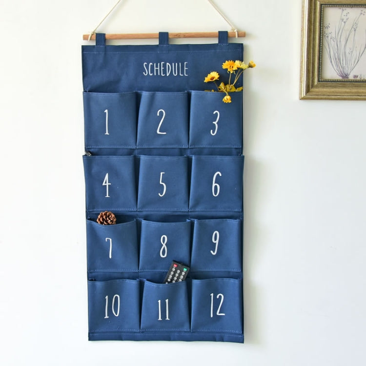 12 Compartments Fabric Hanging Bag Wall Storage Bag