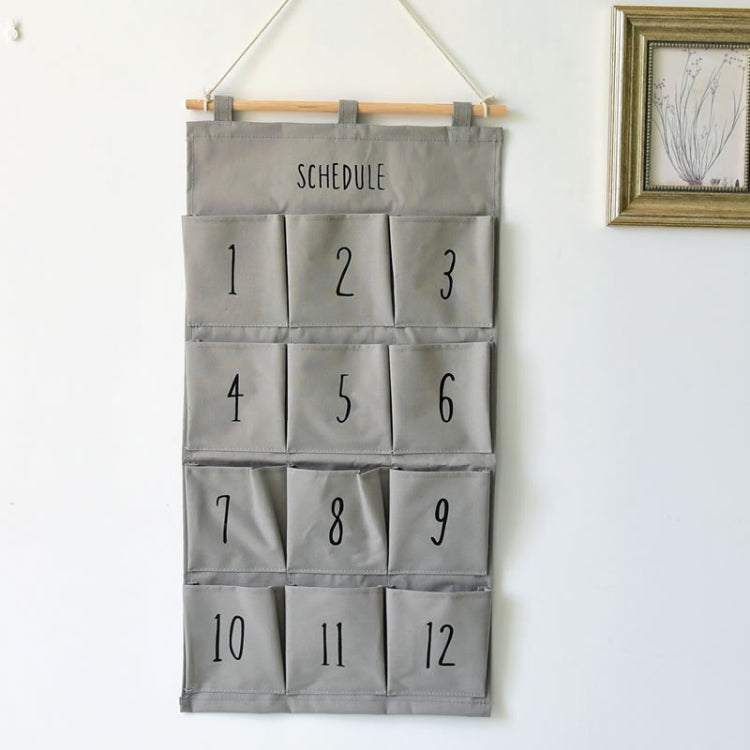 12 Compartments Fabric Hanging Bag Wall Storage Bag