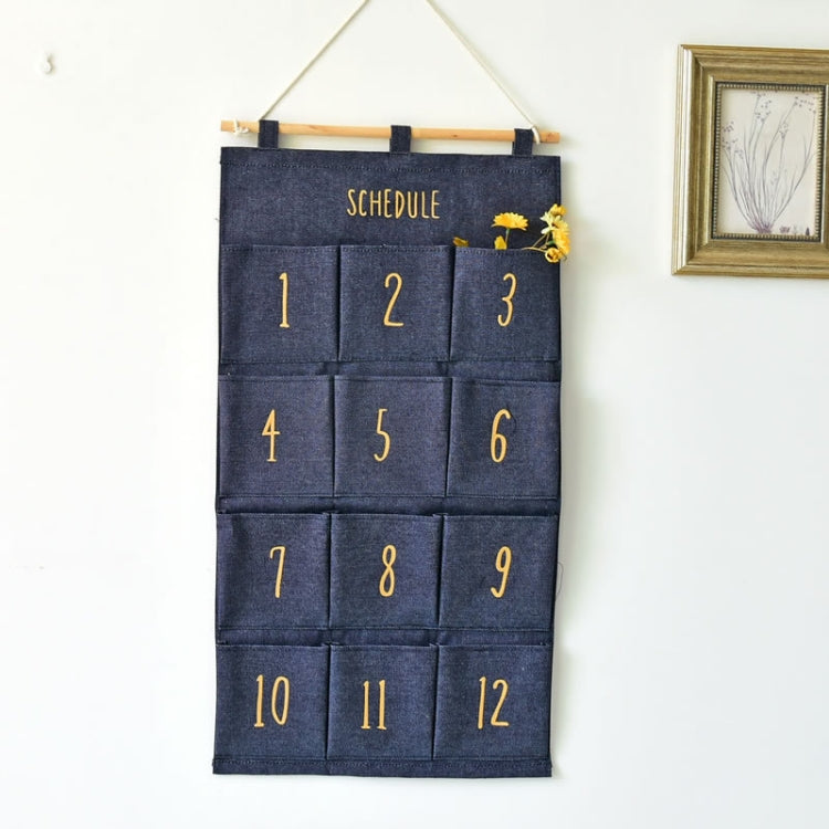 12 Compartments Fabric Hanging Bag Wall Storage Bag