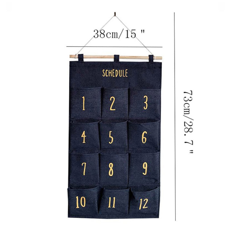 12 Compartments Fabric Hanging Bag Wall Storage Bag