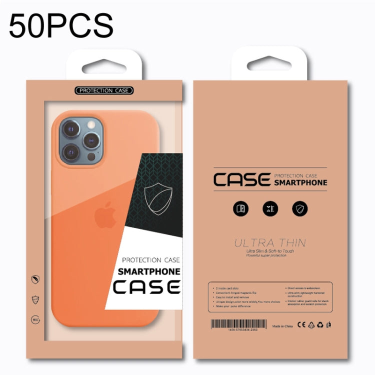 50 PCS Kraft Paper Phone Case Packaging Box  L Inner Tray   6.1-6.7 Inch