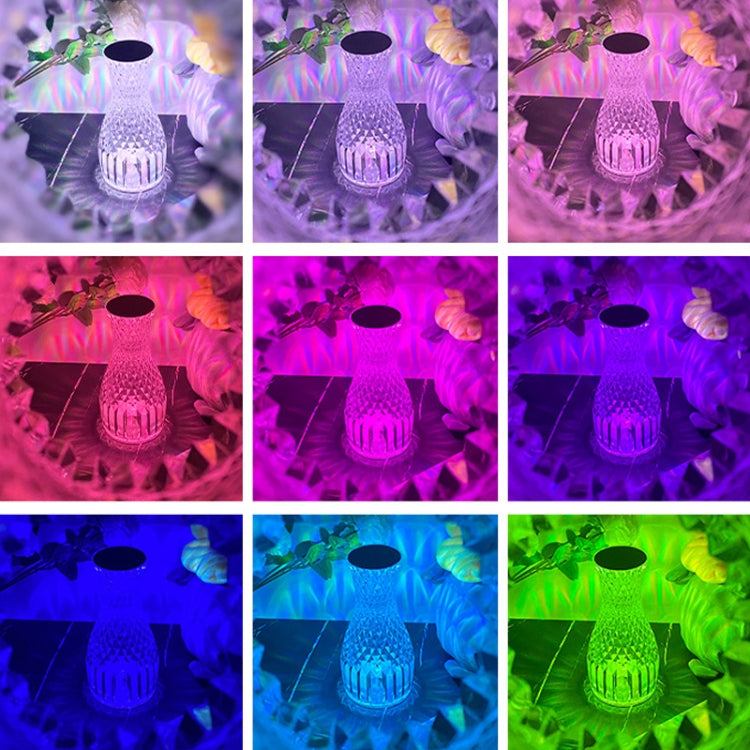Petal Rose Light Crystal Ambient Touch Table Lamp, Model: RGB16 Colors Remote Control