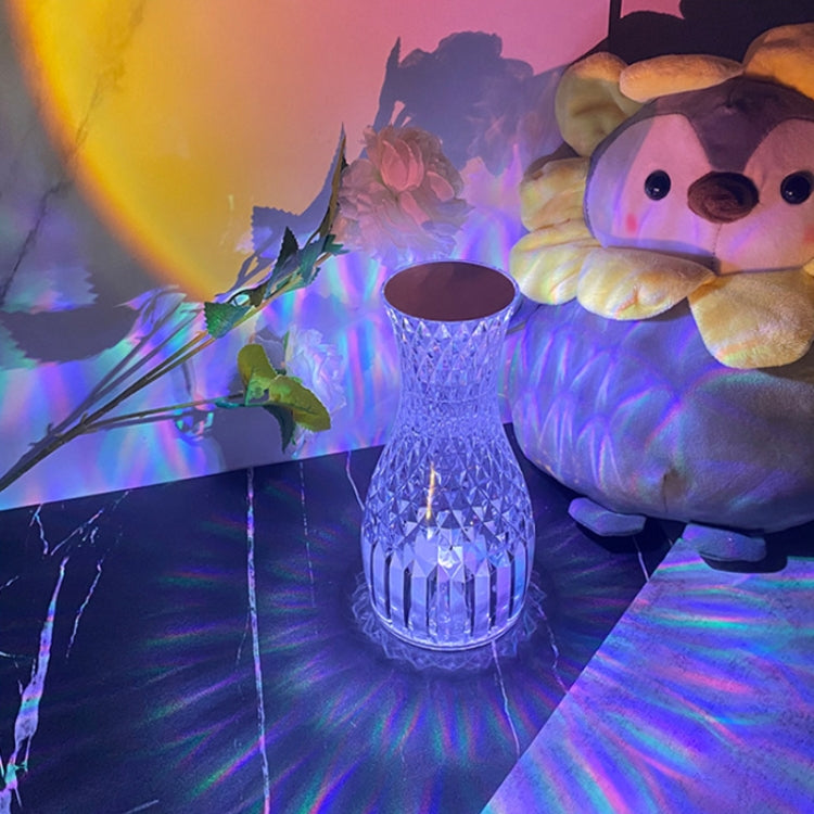 Petal Rose Light Crystal Ambient Touch Table Lamp, Model: RGB16 Colors Remote Control