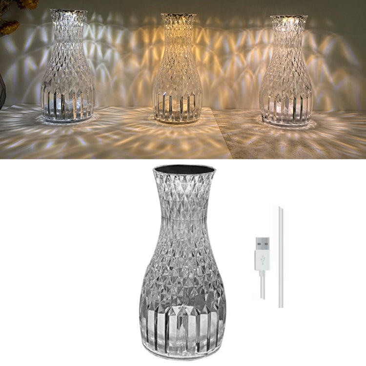 Petal Rose Light Crystal Ambient Touch Table Lamp, Model: 3 Colors USB Plug-in
