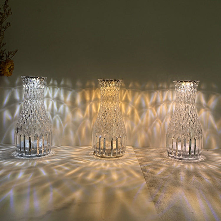 Petal Rose Light Crystal Ambient Touch Table Lamp, Model: 3 Colors USB Plug-in
