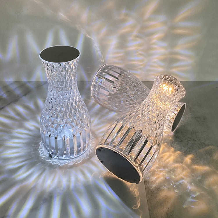 Petal Rose Light Crystal Ambient Touch Table Lamp, Model: 3 Colors USB Plug-in