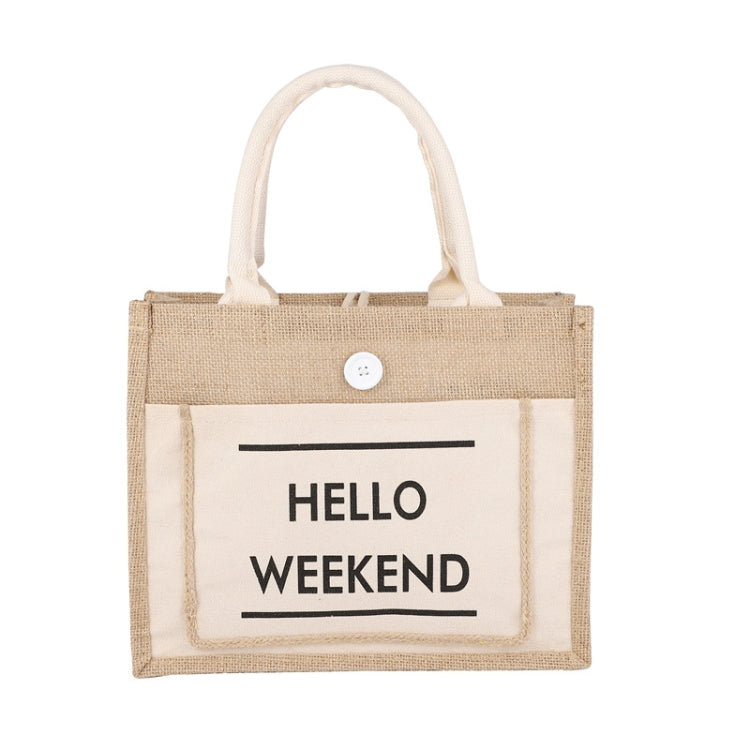 Portable Shopping Bag Waterproof Linen Lunch Bag