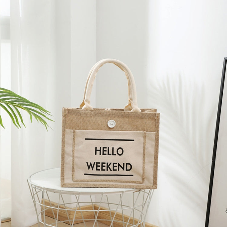 Portable Shopping Bag Waterproof Linen Lunch Bag
