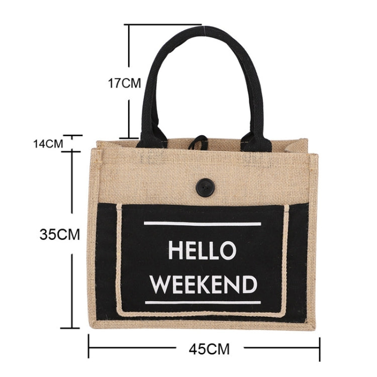 Portable Shopping Bag Waterproof Linen Lunch Bag