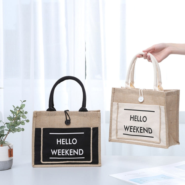 Portable Shopping Bag Waterproof Linen Lunch Bag
