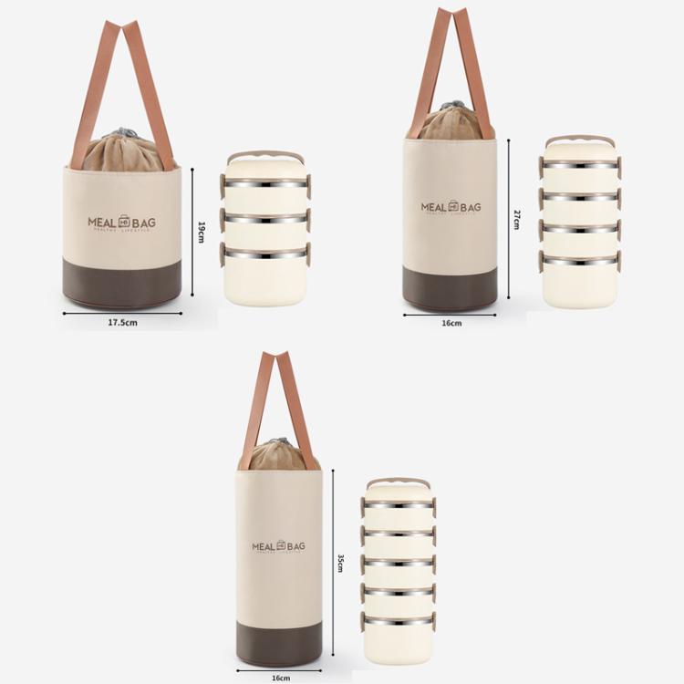 Thermal Insulated Round Lunch Bag with Drawstring & Handles Food Container Carrier, Size: Large