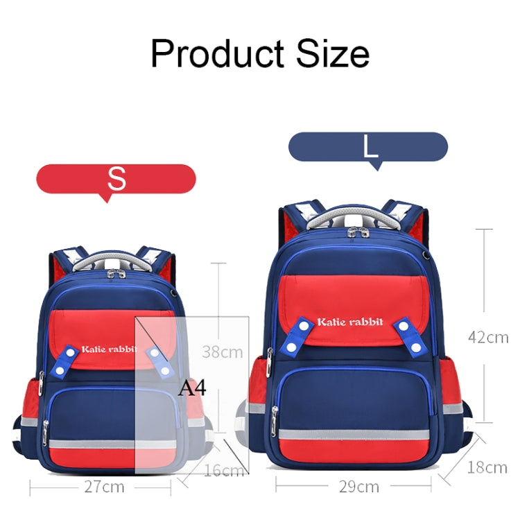3862 Multi-compartment Ridge Protection Lightweight Waterproof Kids Schoolbag, Size: S (Royal Blue Pink)