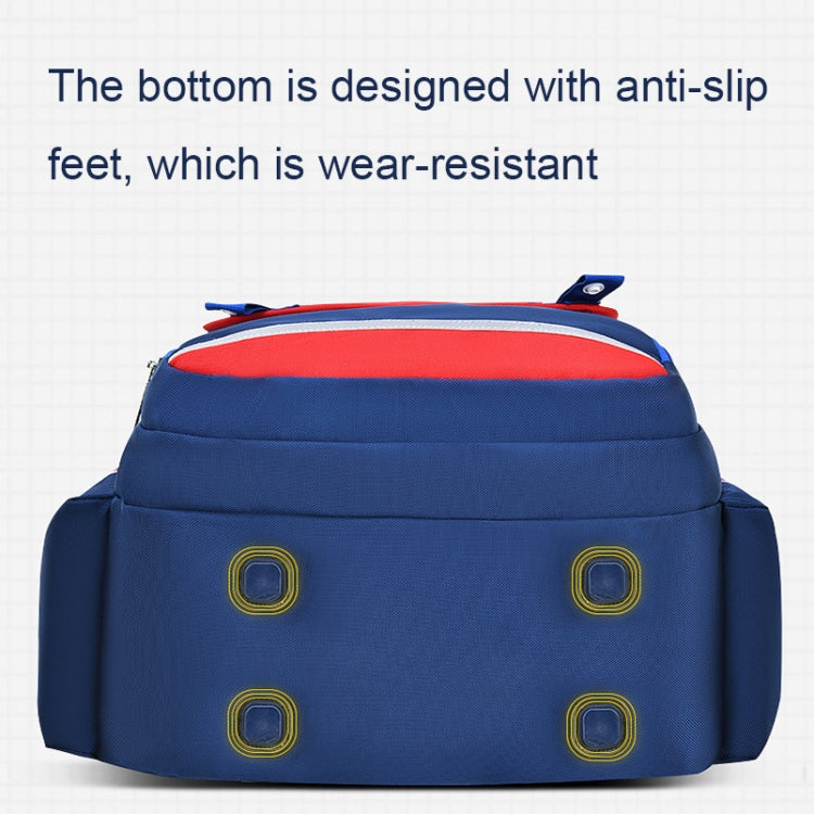 3862 Multi-compartment Ridge Protection Lightweight Waterproof Kids Schoolbag, Size: L (Royal Blue Red)