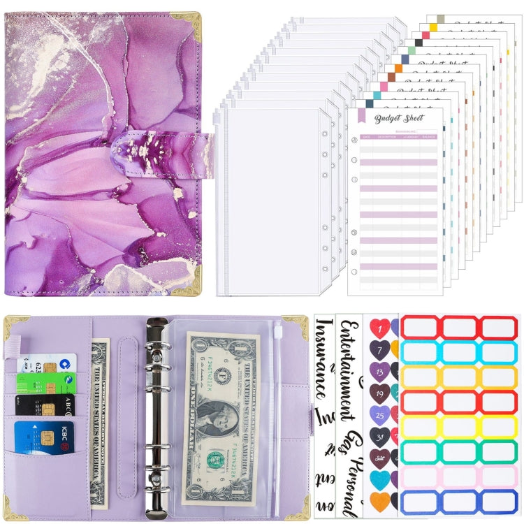 A6 Leather Loose-leaf Budget Book Handbook Notepad