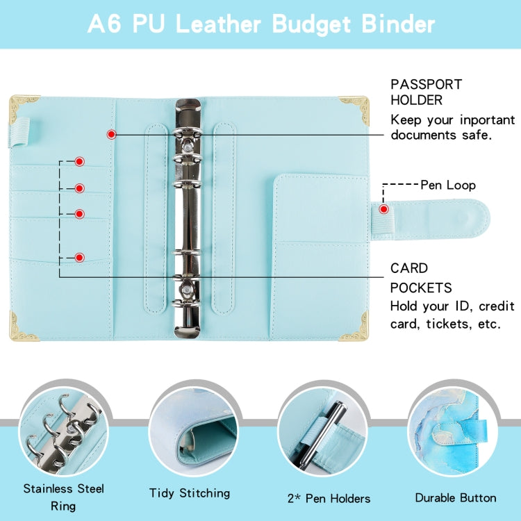 A6 Leather Loose-leaf Budget Book Handbook Notepad