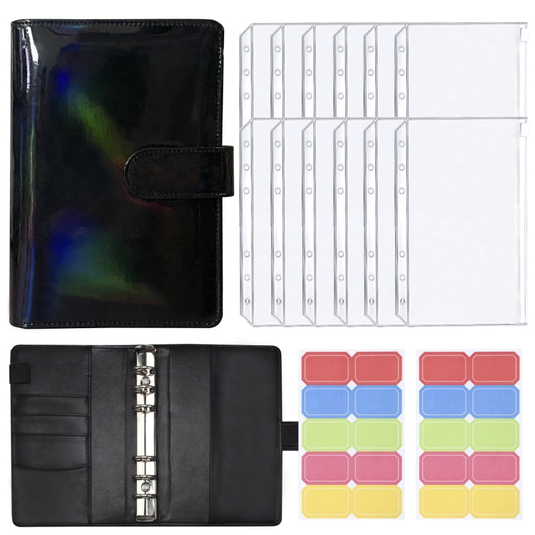 A6 Dazzling Color Loose-leaf Handbook Laser Macaroon PU Cash Budget Book