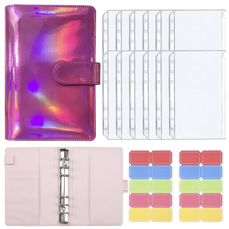 A6 Dazzling Color Loose-leaf Handbook Laser Macaroon PU Cash Budget Book