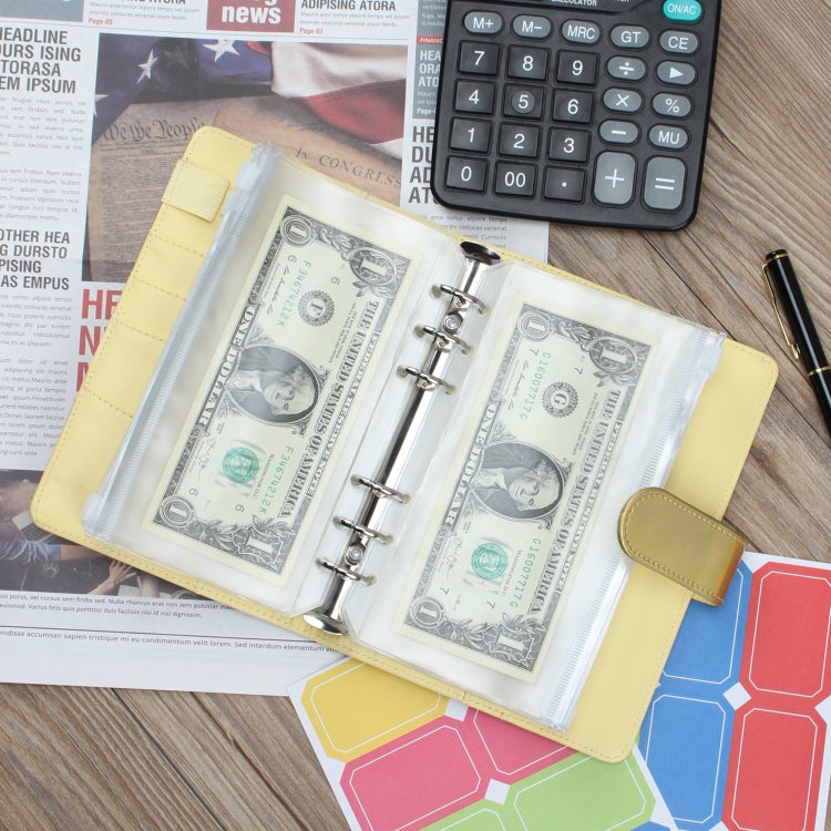 A6 Dazzling Color Loose-leaf Handbook Laser Macaroon PU Cash Budget Book