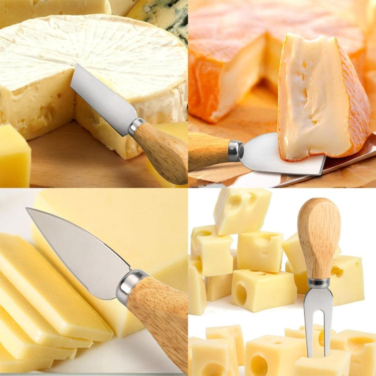 Wooden Box Round Cheese Knife Set Bamboo Cutting Board Cheese Board(22cm)