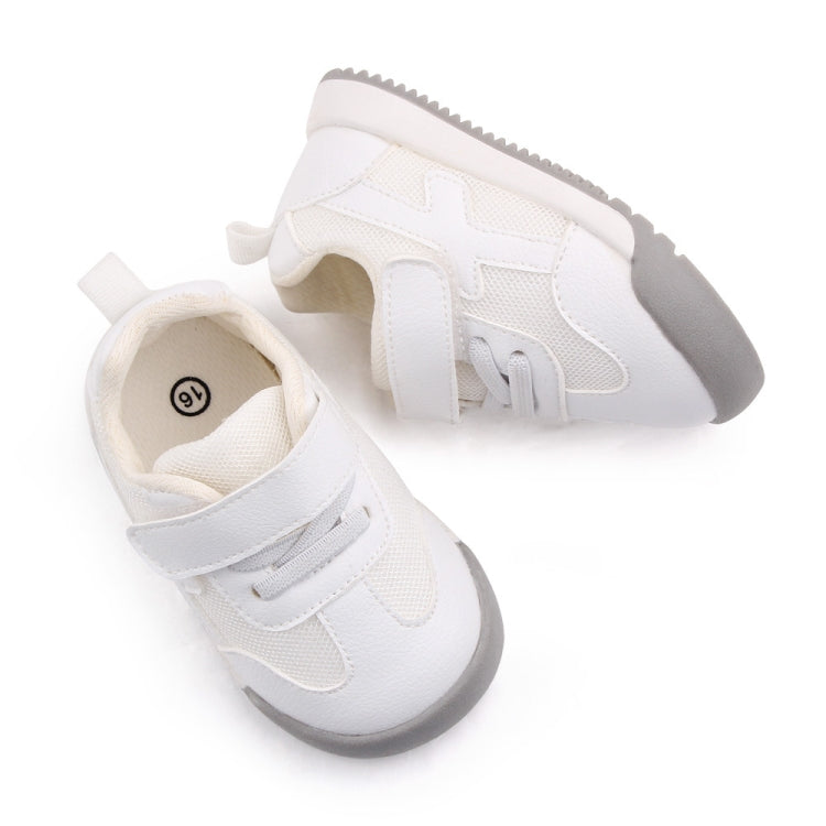 D2678 Autumn Baby Shoes Super Skin Children Sport White Shoees, Size: 17