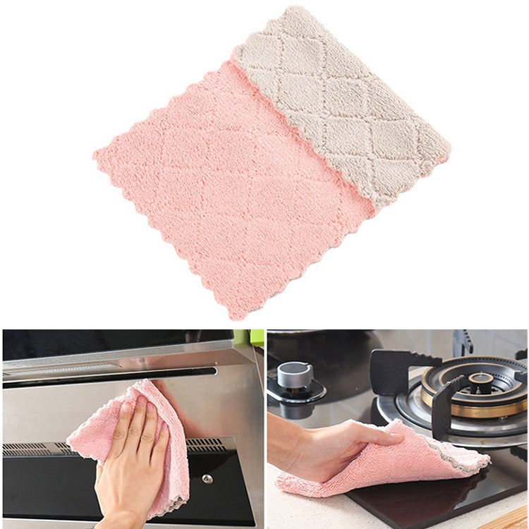 Household Kitchen Towels Absorbent Thicker Double-layer Microfiber Wipe Table Kitchen Towel Cleaning Dish Washing Cloth