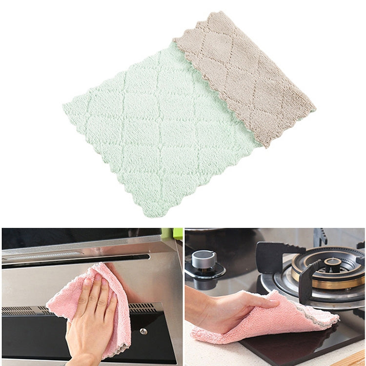 Household Kitchen Towels Absorbent Thicker Double-layer Microfiber Wipe Table Kitchen Towel Cleaning Dish Washing Cloth