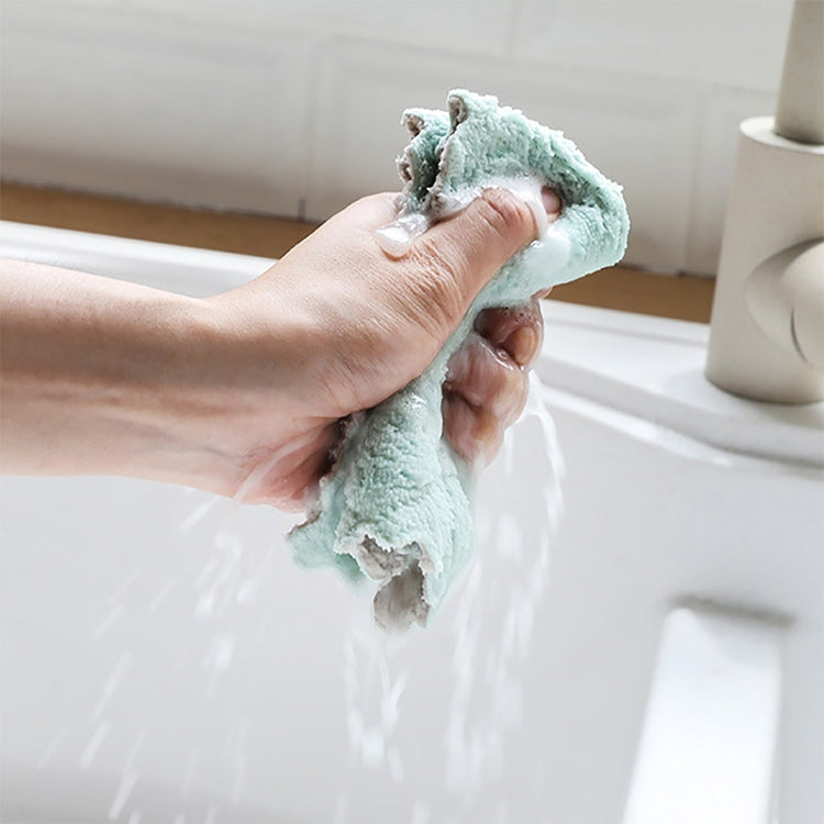 Household Kitchen Towels Absorbent Thicker Double-layer Microfiber Wipe Table Kitchen Towel Cleaning Dish Washing Cloth