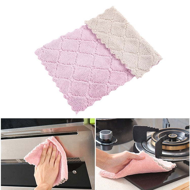 Household Kitchen Towels Absorbent Thicker Double-layer Microfiber Wipe Table Kitchen Towel Cleaning Dish Washing Cloth