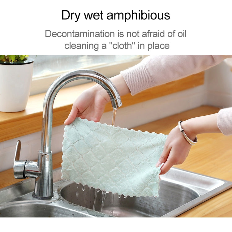 Household Kitchen Towels Absorbent Thicker Double-layer Microfiber Wipe Table Kitchen Towel Cleaning Dish Washing Cloth