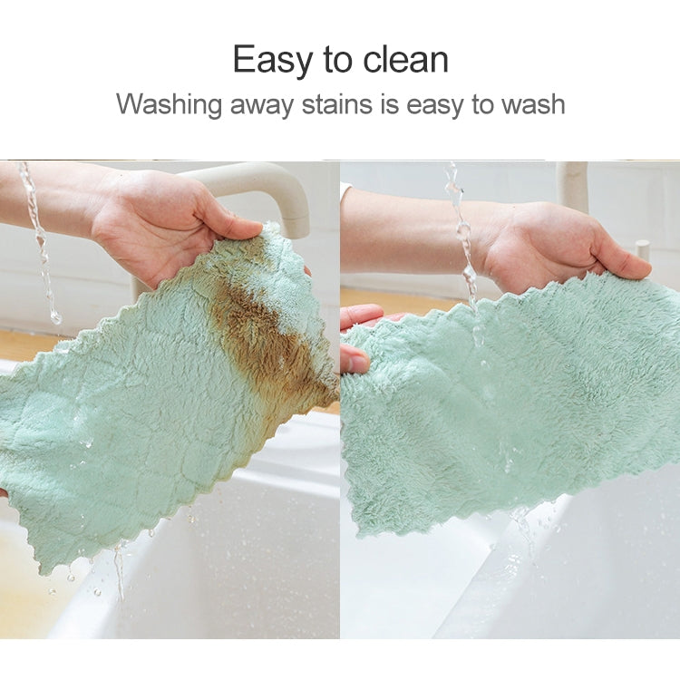 Household Kitchen Towels Absorbent Thicker Double-layer Microfiber Wipe Table Kitchen Towel Cleaning Dish Washing Cloth