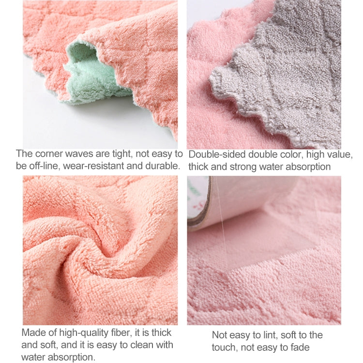 Household Kitchen Towels Absorbent Thicker Double-layer Microfiber Wipe Table Kitchen Towel Cleaning Dish Washing Cloth