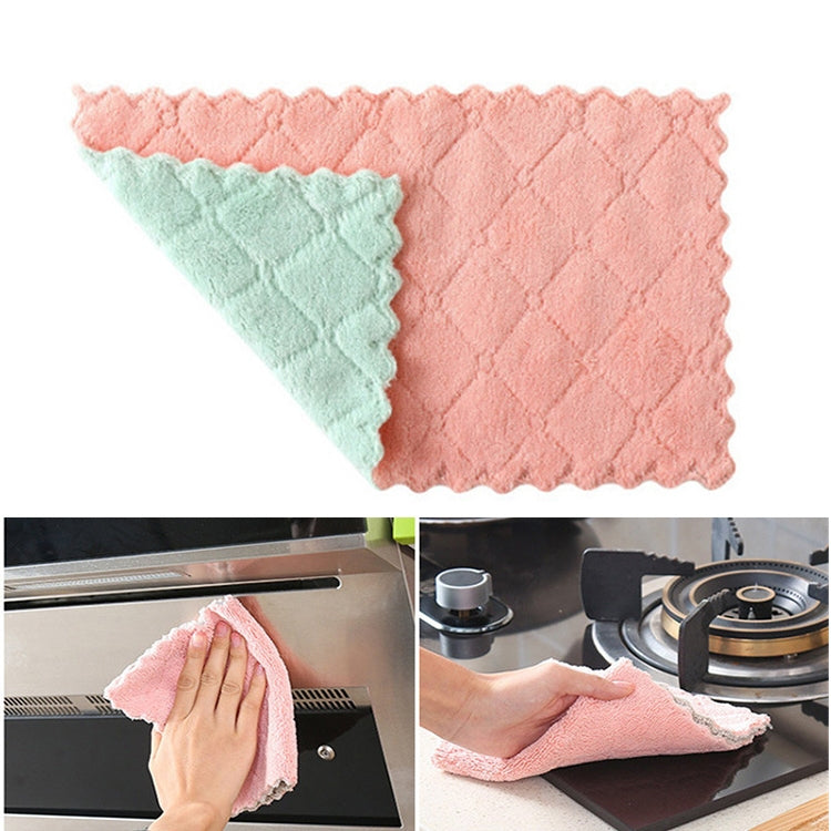 Household Kitchen Towels Absorbent Thicker Double-layer Microfiber Wipe Table Kitchen Towel Cleaning Dish Washing Cloth