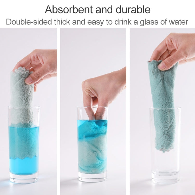 Household Kitchen Towels Absorbent Thicker Double-layer Microfiber Wipe Table Kitchen Towel Cleaning Dish Washing Cloth