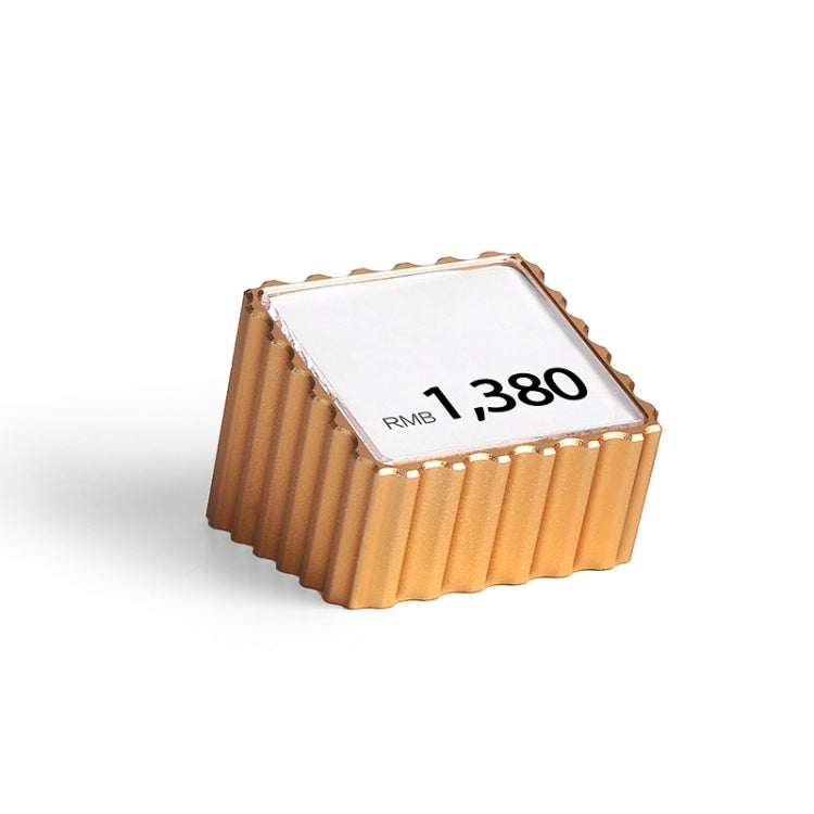 Desktop Metal Tag Price Display Board, Size: Square Small (Gold)