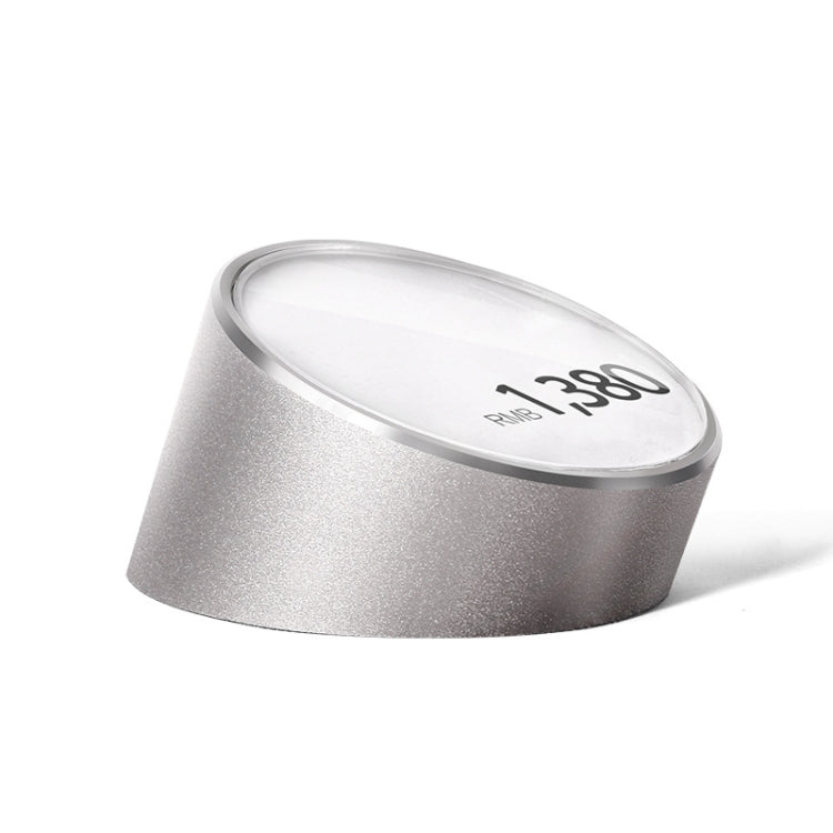 Desktop Metal Tag Price Display Board, Size: Round Large (Silver)