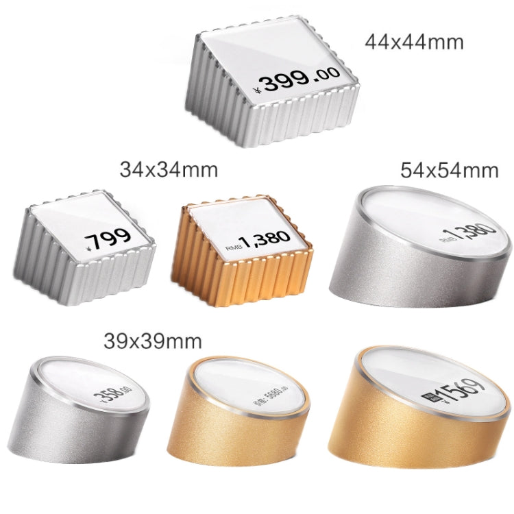 Desktop Metal Tag Price Display Board, Size: Round Large (Silver)
