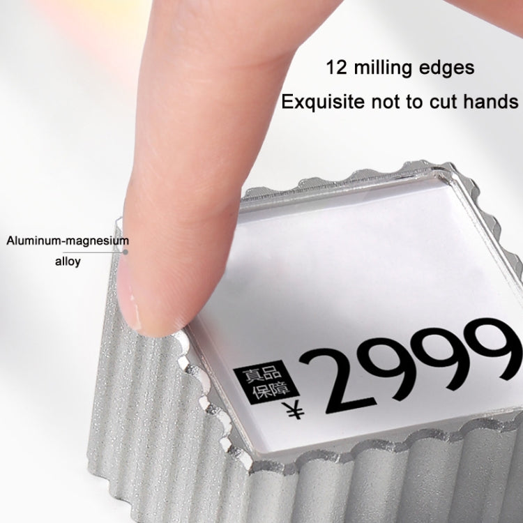 Desktop Metal Tag Price Display Board, Size: Round Large (Silver)